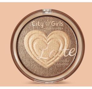 DUO ILUMINADOR E BRONZER LATTE * CITY GIRLS versão:02